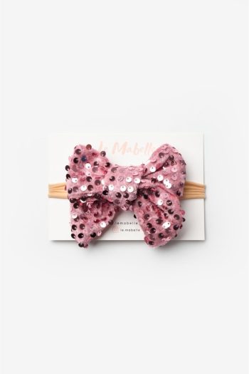 Rose Velvet Sequin Headband for Girls
