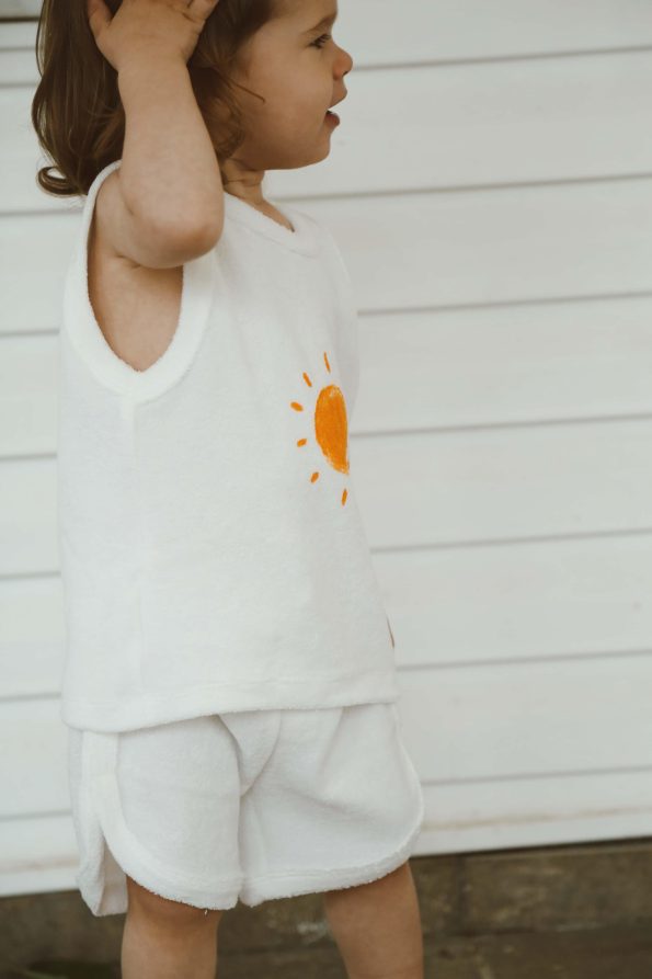 Sun Print Towel Shorts Set