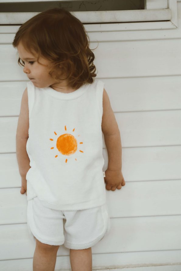 Sun Print Towel Shorts Set
