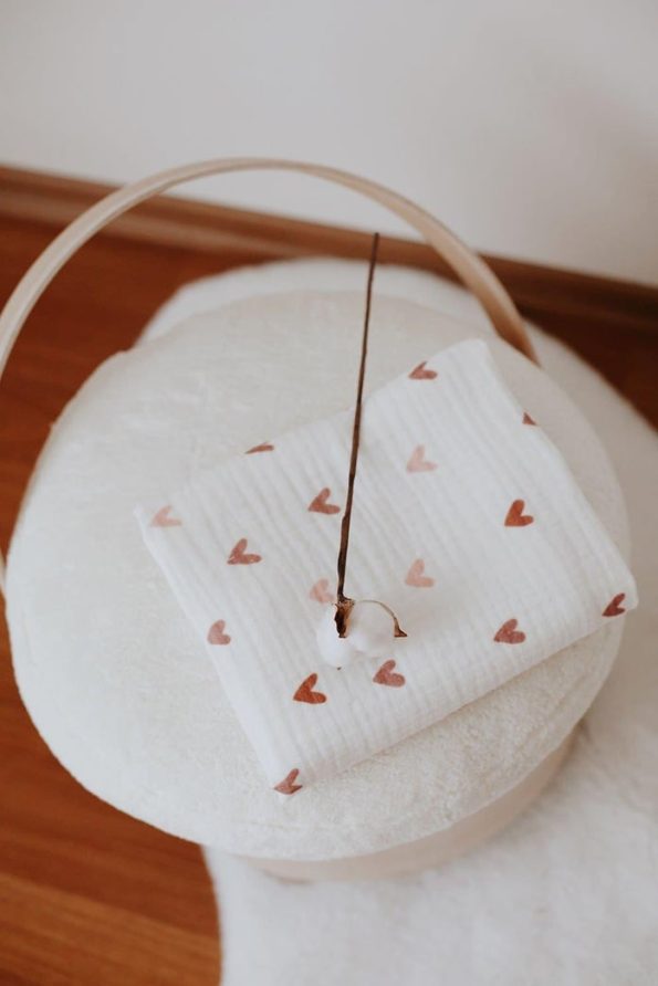 Heart 4-Layer Muslin Blanket 95x95cm