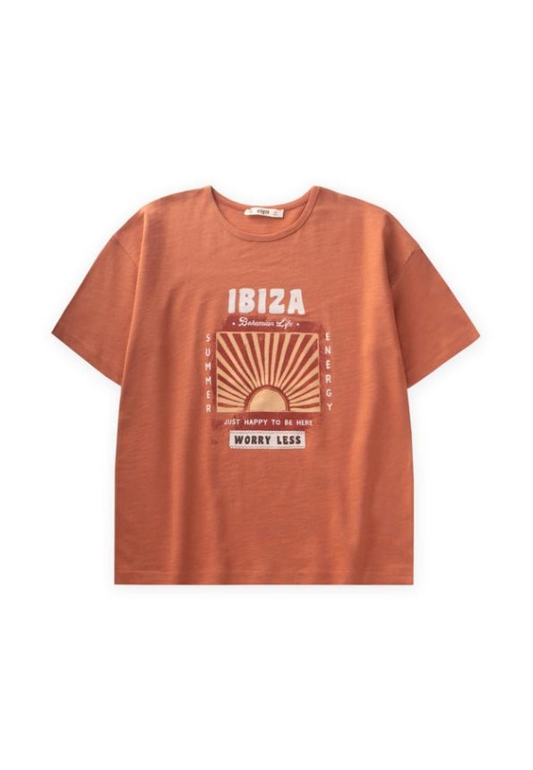 Ibiza Printed T-Shirt for Ages 8-12 Orange
