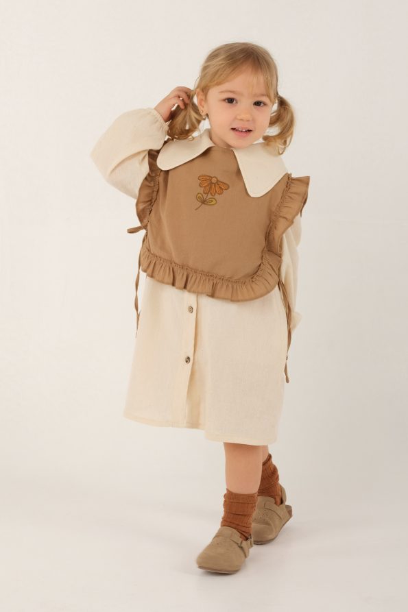 Two-Piece Beige Shirt Dress