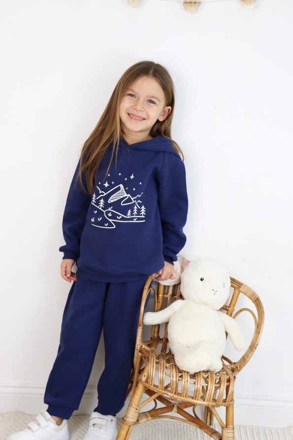 Hooded Two-Piece Set with Print