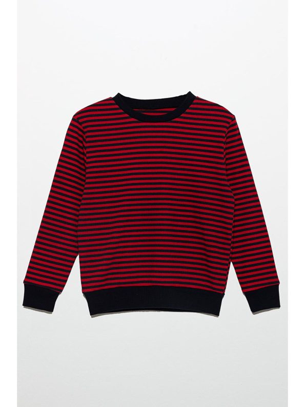 For You Kids Striped Sweatshirt Jogger Set in Navy