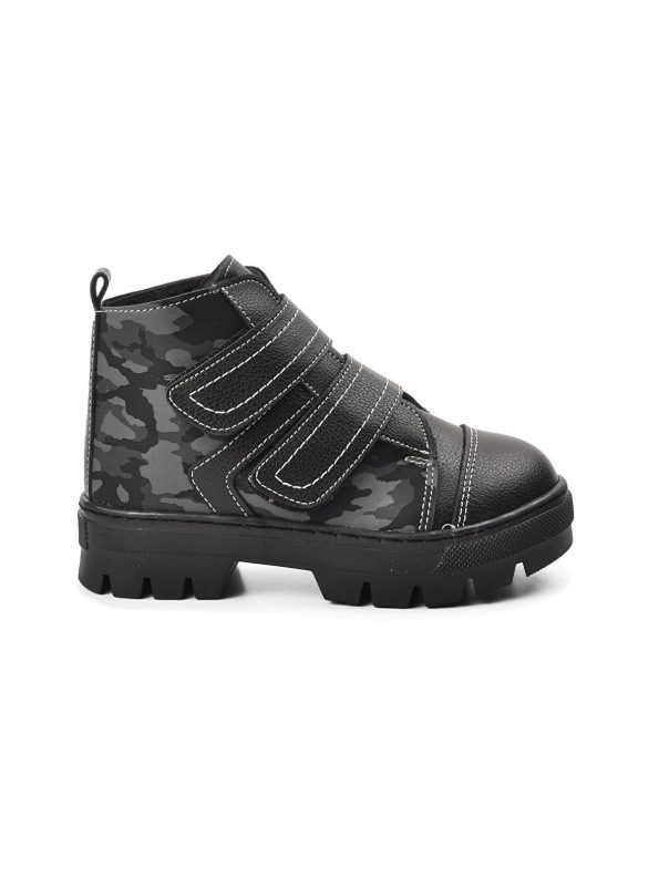 Ayakmod Black Camouflage Fur-Lined Kids Boots