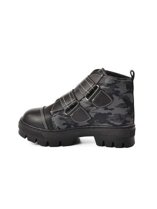 Ayakmod Black Camouflage Fur-Lined Kids Boots