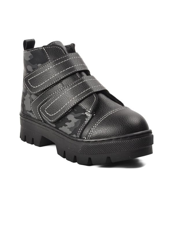 Ayakmod Black Camouflage Fur-Lined Kids Boots