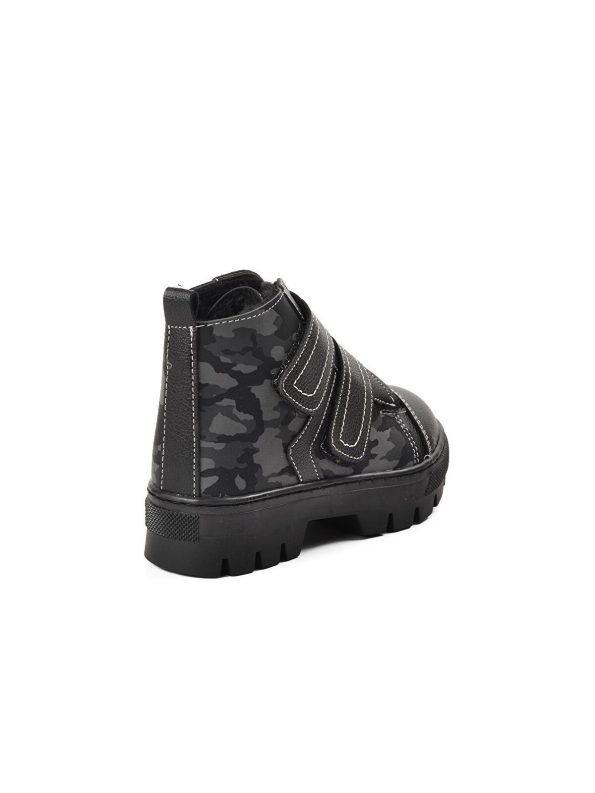Ayakmod Black Camouflage Fur-Lined Kids Boots