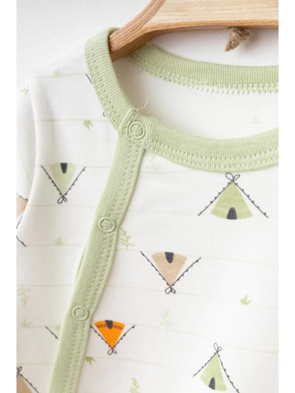 Myhanne Green Tent Pattern Baby Boy Overalls