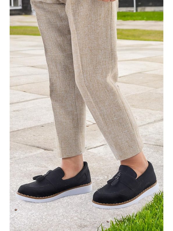 KIKO Black Suede Bowtie School Shoes for Boys