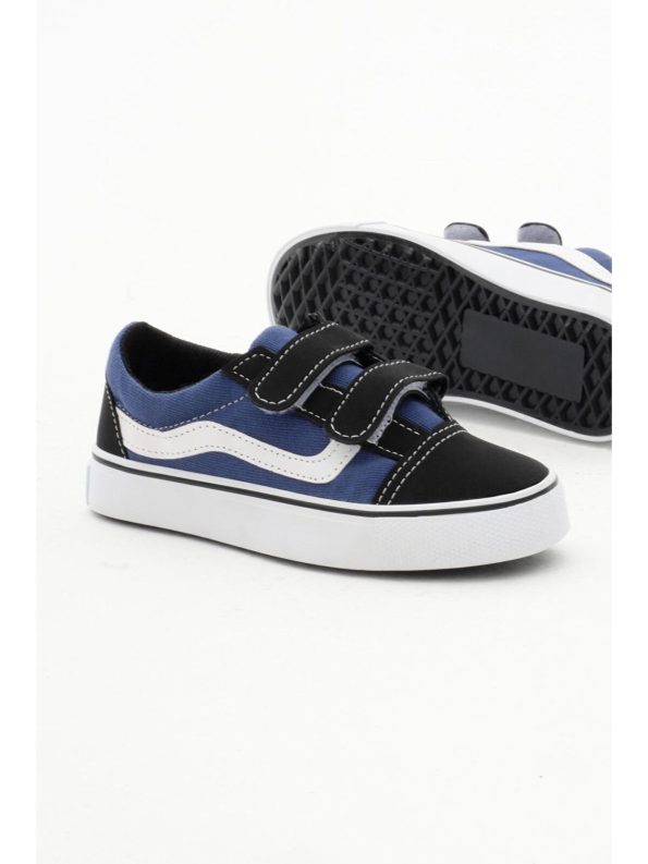 TONNY BLACK Unisex Kids Jean Blue Rubber Sole Velcro Sports Shoes