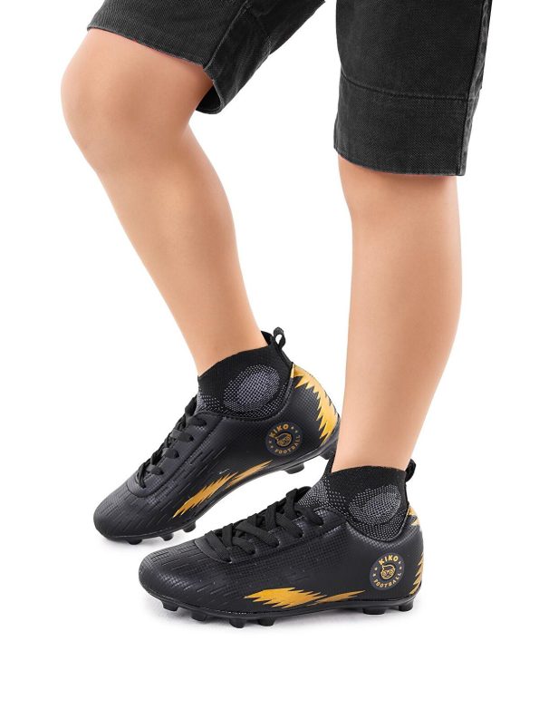 KIKO Black Tusa FKP High-Top Soccer Cleats for Boys