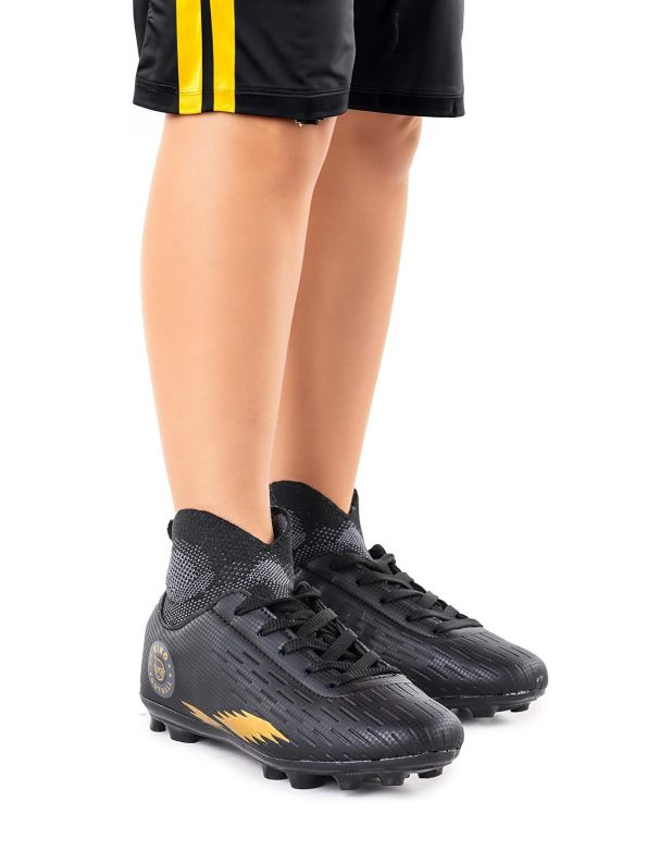 KIKO Black Tusa FKP High-Top Soccer Cleats for Boys