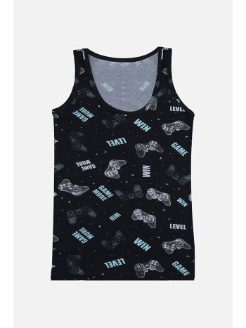 Koza Boys' Black 3-Pack Joystick Patterned Tanks