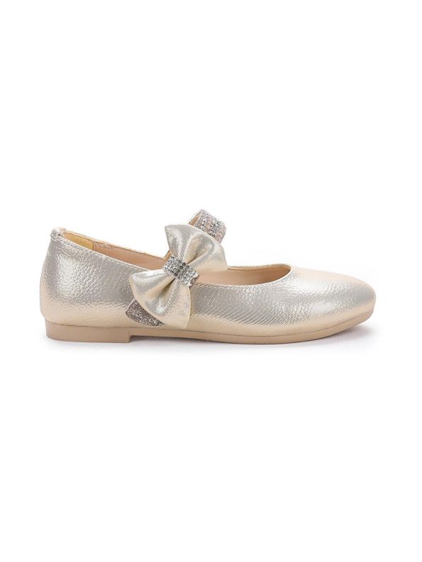 KIKO Yellow Cerry Velcro Girls' Rhinestone Flat Shoes