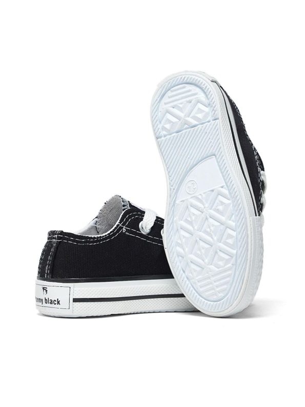TONNY BLACK Unisex Black Casual Lace-Up Sneakers for Kids