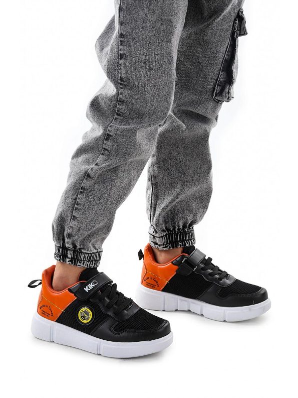 KIKO Black Velcro Mesh Boys' Sports Shoes