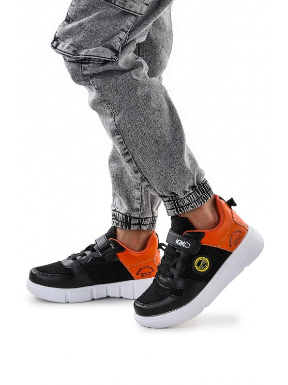 KIKO Black Velcro Mesh Boys' Sports Shoes