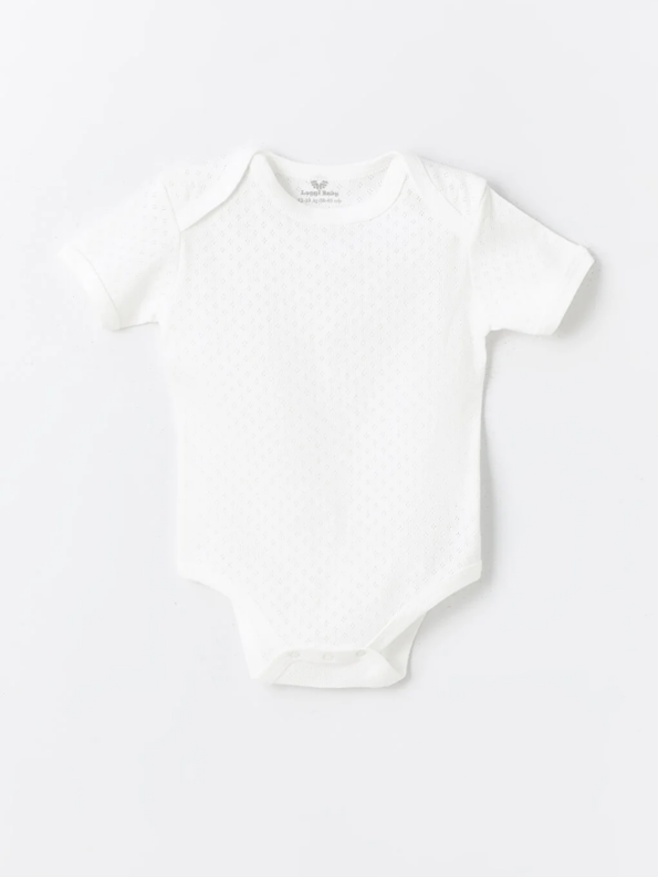 Luggi Baby Ecru Short Sleeve Cotton Bodysuit Set for Boys