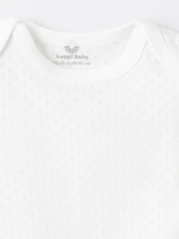 Luggi Baby Ecru Short Sleeve Cotton Bodysuit Set for Boys