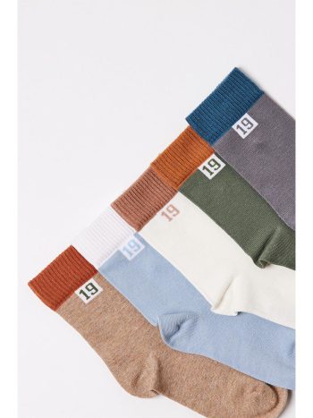 Patterned Boys' Ankle Socks Set of 5