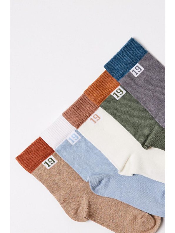 Patterned Boys' Ankle Socks Set of 5