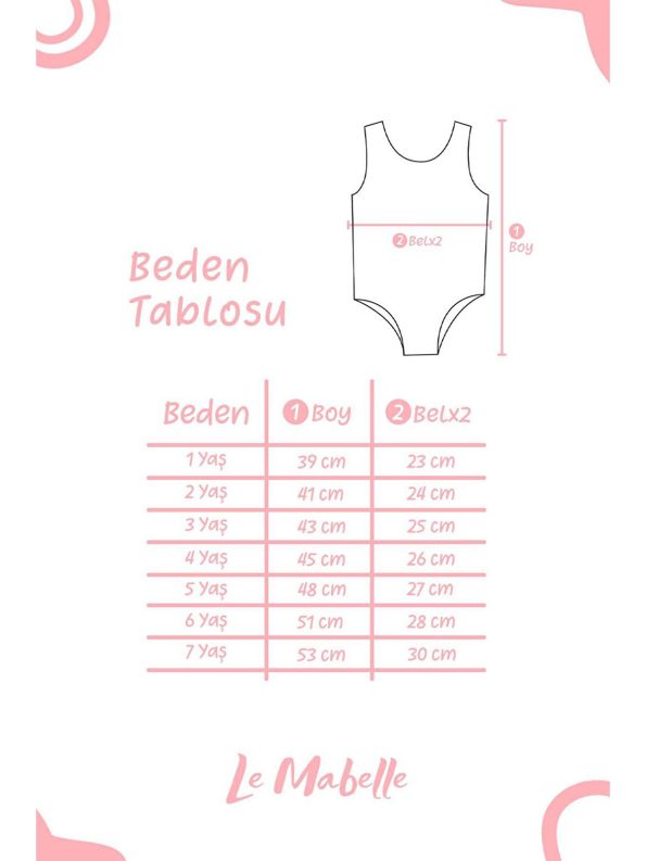 Le Mabelle Blue Ice Cream Pattern Girls' Swimsuit