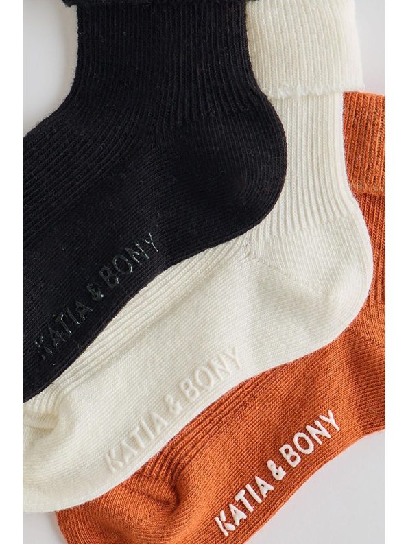 Katia And Bony Children's 3-Pack Brown Ankle Socks