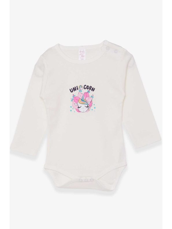 Breeze Printed Bodysuit for Baby Girls in Ecru (9 Months - 3 Years)