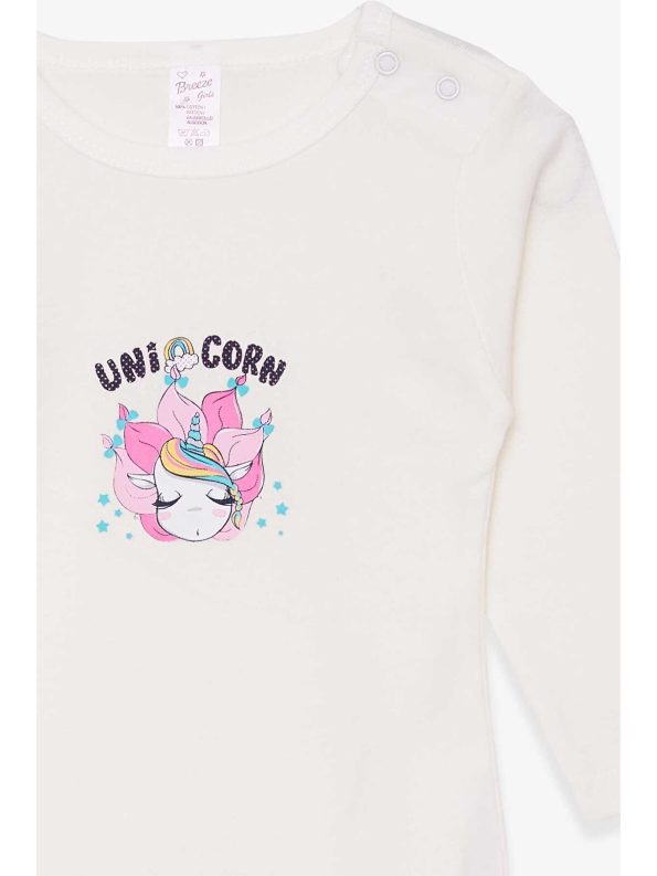 Breeze Printed Bodysuit for Baby Girls in Ecru (9 Months - 3 Years)