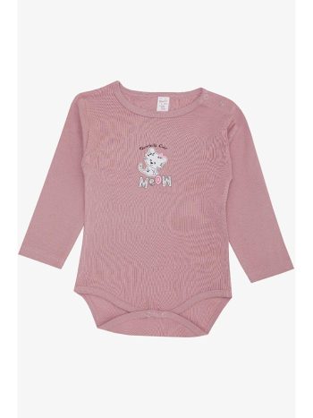 Breeze Pink Baby Girl Snapsuit with Cute Kitten Print for Ages 9 Months to 3 Years