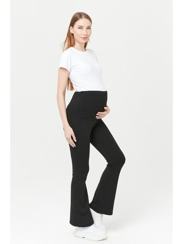 Luvmabelly Black Adjustable Waist Maternity Thermal Leggings