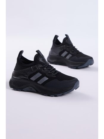 TONNY BLACK Unisex Black and Gray Comfortable Sneakers