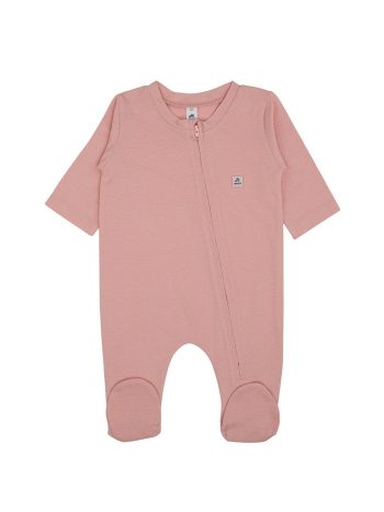 Jrmori Pink Full-Zip Basic Romper