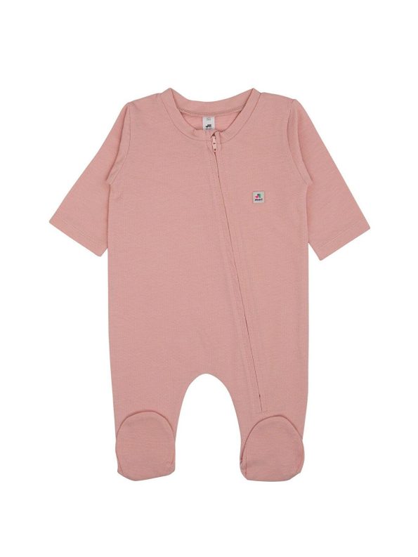 Jrmori Pink Full-Zip Basic Romper
