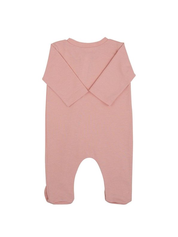 Jrmori Pink Full-Zip Basic Romper