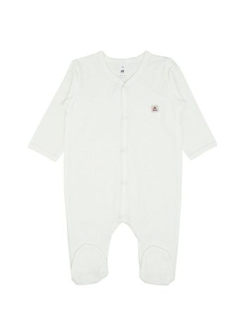 Jrmori White Snap-Button Basic Romper