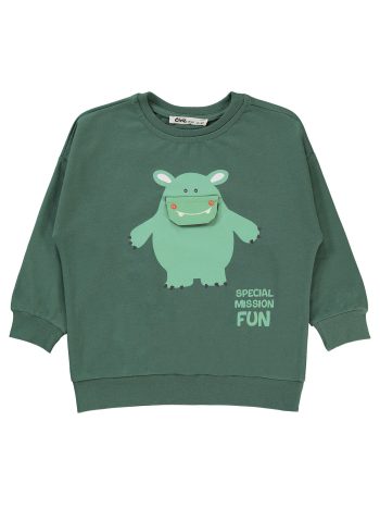 Civil Boys Sweatshirt for Ages 2-5 in Soft Haki