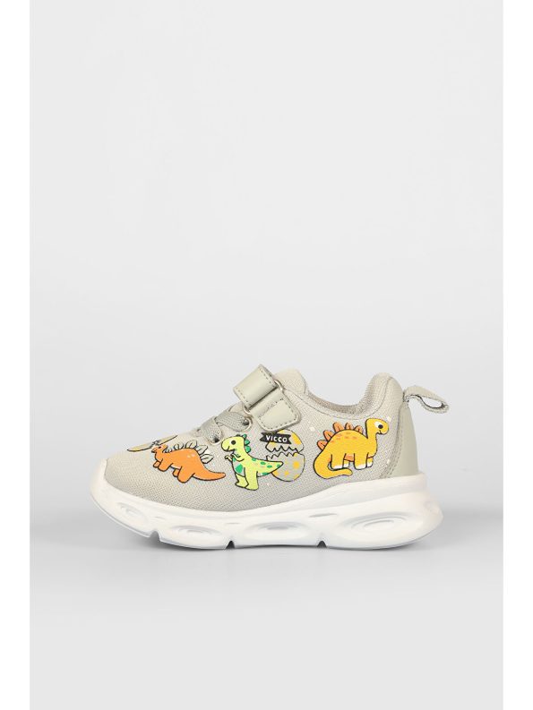 Vicco Dino Light-Up Unisex Baby Gray Sneakers