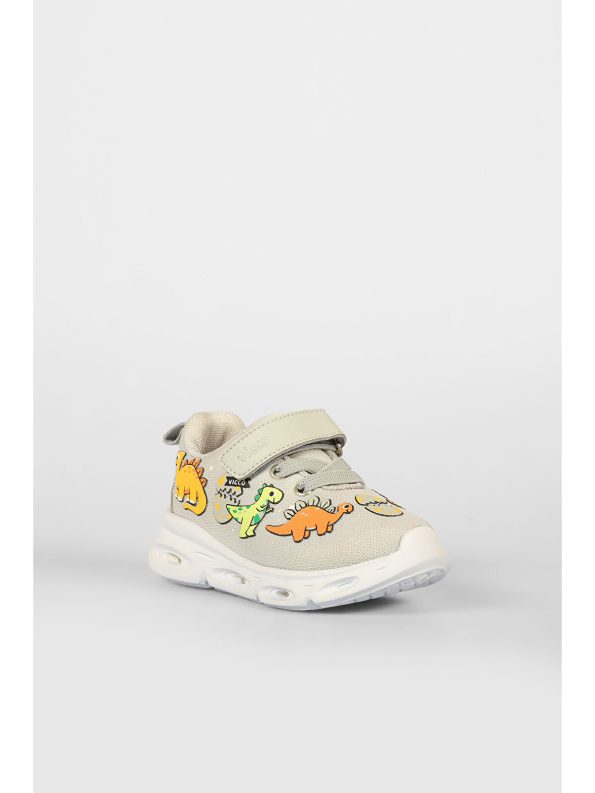 Vicco Dino Light-Up Unisex Baby Gray Sneakers