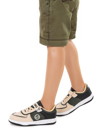 KIKO Beige Velcro Casual Boys Sports Shoes