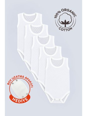 Vitmo 5-Pack Organic Cotton Baby Bodysuits with Straps