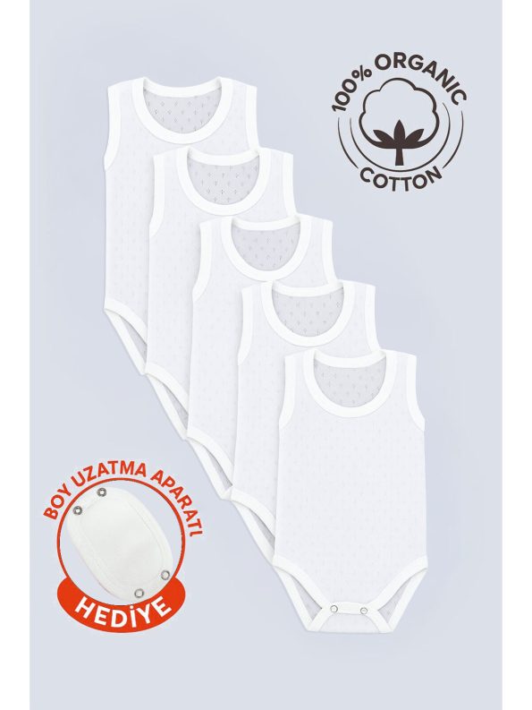 Vitmo 5-Pack Organic Cotton Baby Bodysuits with Straps