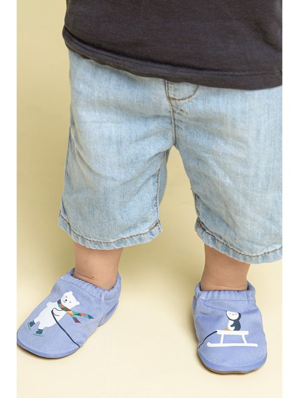 Hopfrög Surfing Penguin Hyper Blue Barefoot Smart Slippers