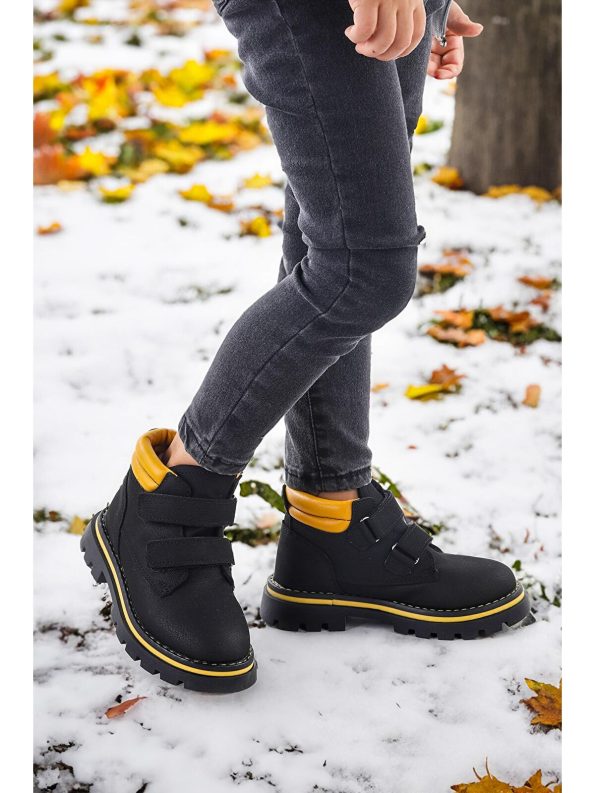 KIKO Black Velcro Boys' Ankle Boots