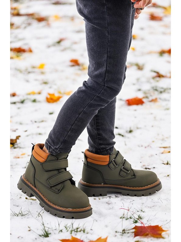 KIKO Haki Velcro Boys' Boots