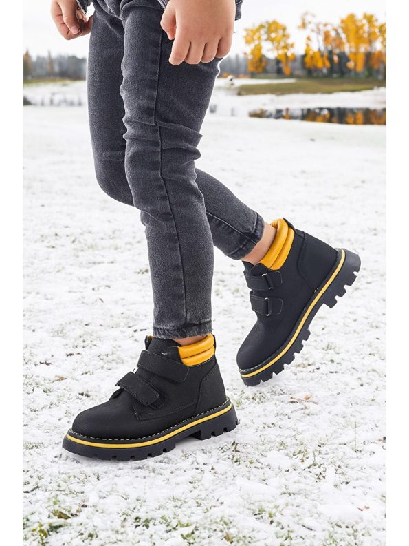 KIKO Black Velcro Boys' Ankle Boots