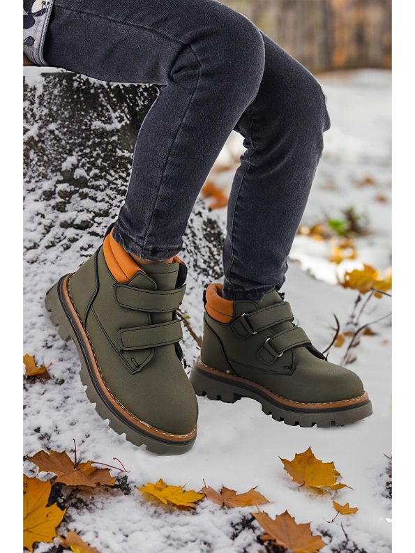 KIKO Haki Velcro Boys' Boots