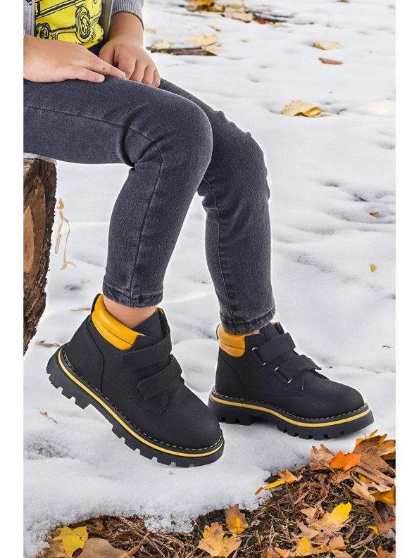 KIKO Black Velcro Boys' Ankle Boots