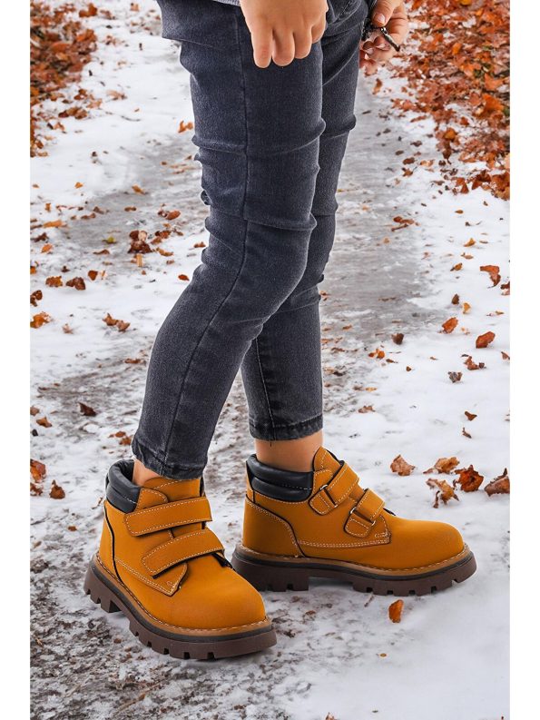 KIKO Brown Velcro Boys' Boot Shoes